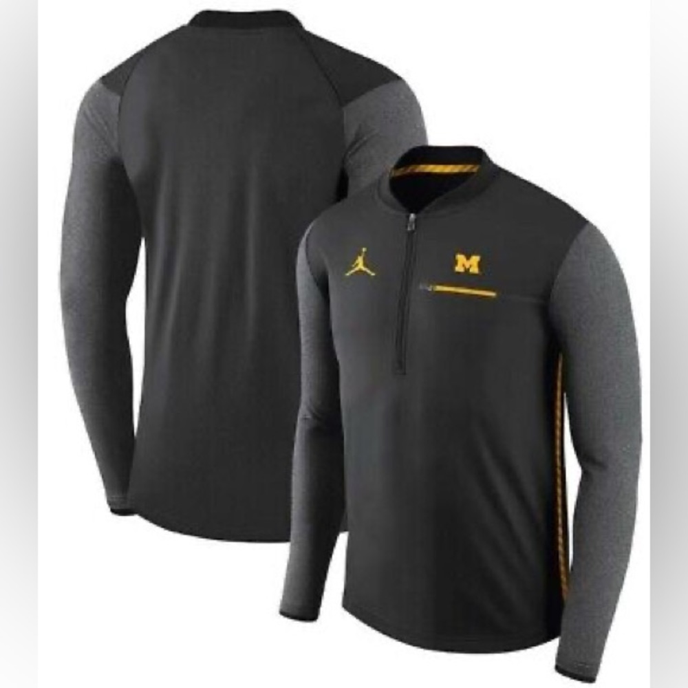 💙 Michigan Wolverines Nike Jordan Official Sideline DriFit Half Zip Pullover 💛